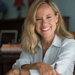 Portrait of Christine Wolf, award-winning journalist, co-author of Politics, Partnerships & Power, and founder of Writers’ Haven.