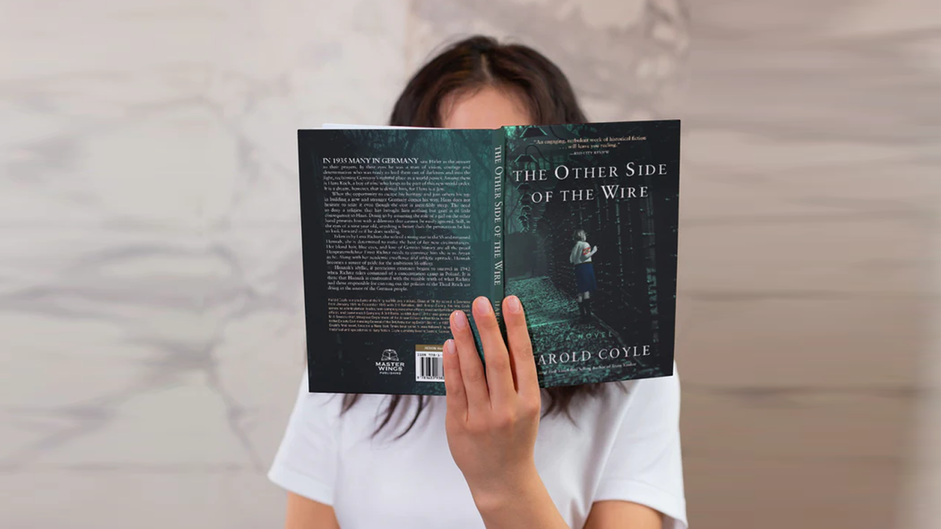 Cover of The Other Side of the Wire, a World War II historical novel by Harold Coyle, featuring barbed wire and military imagery.